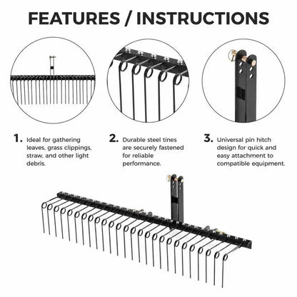 72 Inch Tractor Landscape Rake
