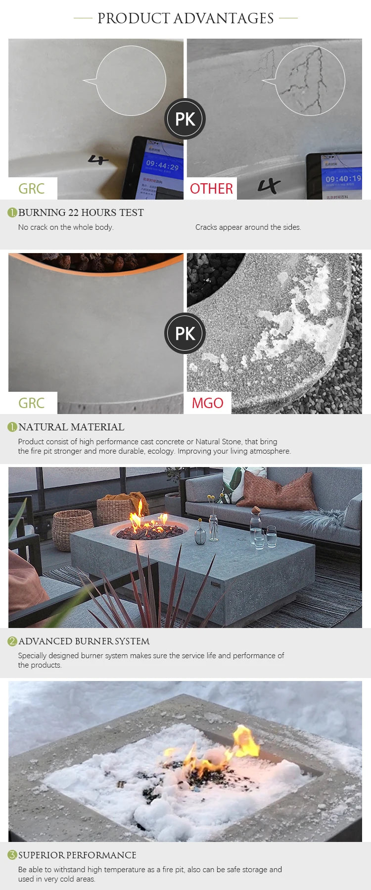Modern Firepit Table Outdoor Gas Propane