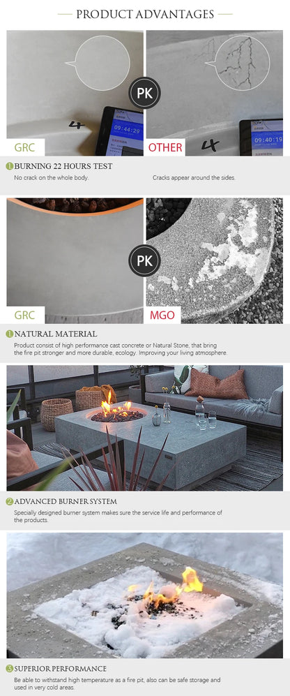 Modern Firepit Table Outdoor Gas Propane