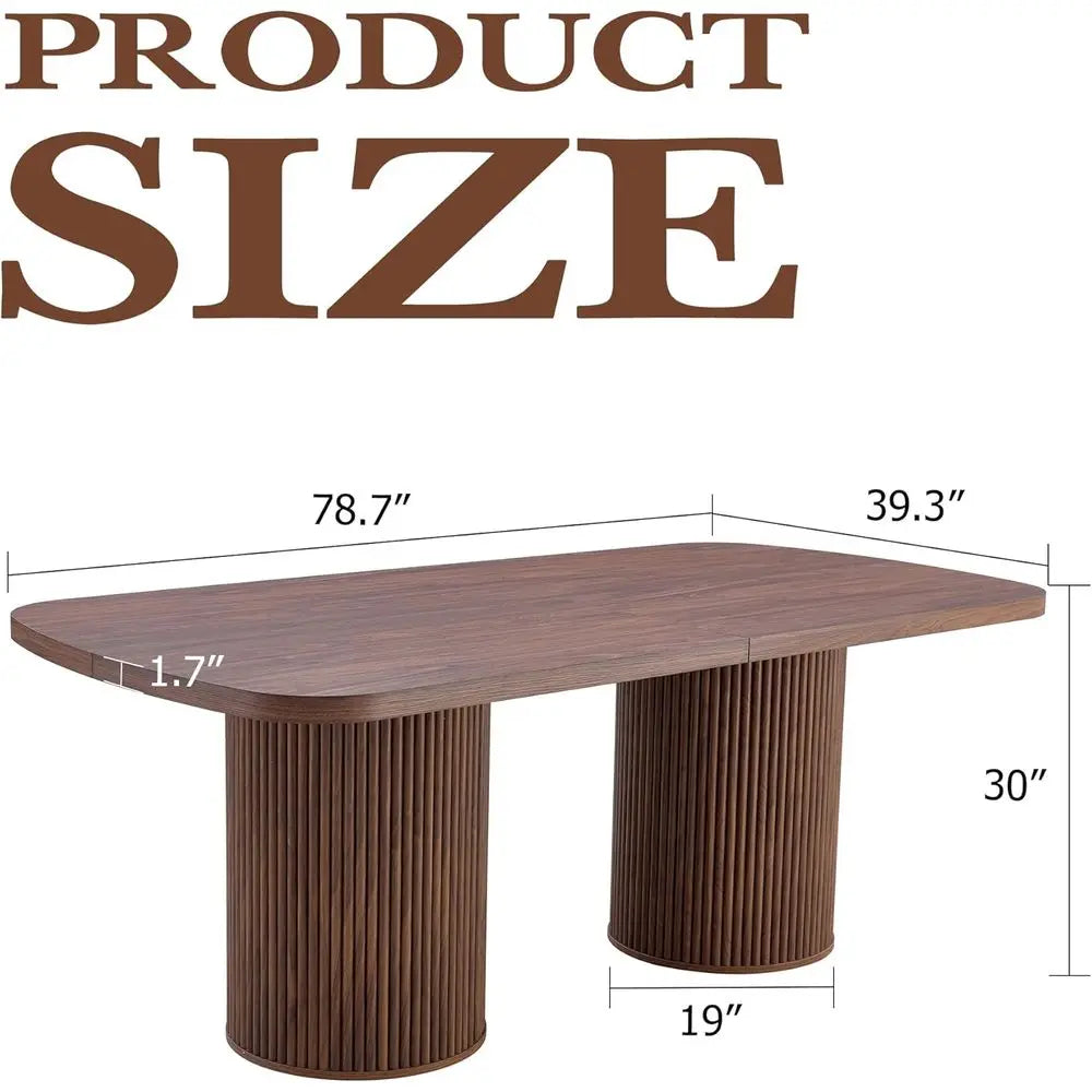 Modern Rectangular Walnut Dining Table