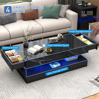 Modern Stylish Coffee Table with LED lights